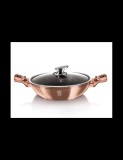Tigaie Wok marmorata cu capac 30 CM, Rose Gold, Berlinger Haus