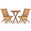 Set mobilier de gradina, 3 piese, lemn masiv de tec