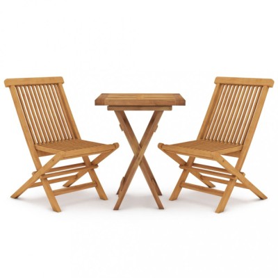 Set mobilier de gradina, 3 piese, lemn masiv de tec foto