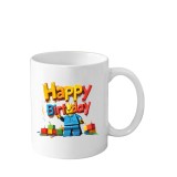 Cana din ceramica ANIVERSARA, haioasa, 330 ml, alba, Lego Happy Birthday