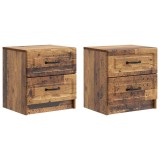 vidaXL Dulap de noapte cu sertar 2 pcs Lemn vechi 43 x 34,5 x 44,5 cm 895692