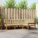 vidaXL Set de canapele de exterior cu pernă 4 pcs Natural și Bej 3367501