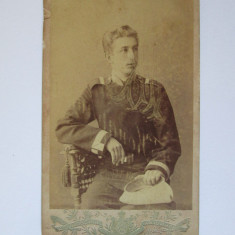 Fotografie pe carton 106 x 66 mm ofițer armata țaristă studio Chișinău cca.1900