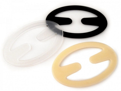 Set 3 clipsuri plastic de prindere sutien (alb,negru,bej) foto
