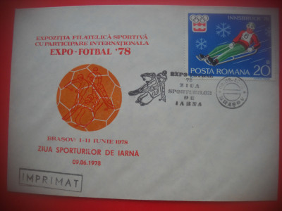 HOPCT PLIC 3449 SPORTURI DE IARNA EXPO FOTBAL 1978 BRASOV foto