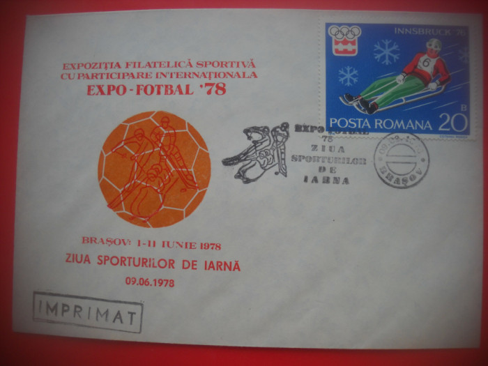 HOPCT PLIC 3449 SPORTURI DE IARNA EXPO FOTBAL 1978 BRASOV