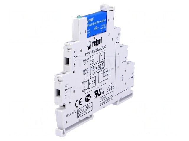 Releu Intermediar SPST-NO 24VAC/24VDC 1A PIR6W-1PS