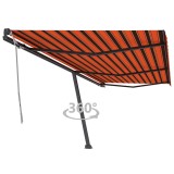 Cumpara ieftin Copertină autonomă retractabilă manual, oranj/maro, 600x350 cm