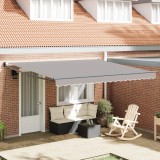 vidaXL Marchiză Manuală Retractabilă Gri Deschis 400x300 cm