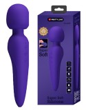 Vibrator Masaj Meredith, 7 Moduri Vibratii &amp; 5 Intensitati Viteza, Silicon, USB, Violet, 21.5 cm