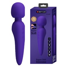 Vibrator Masaj Meredith, 7 Moduri Vibratii &amp; 5 Intensitati Viteza, Silicon, USB, Violet, 21.5 cm