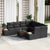 VidaXL Set Canapea Grădină 9 pcs Negru 55 x 55 x 37 cm