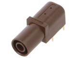Soclu Banană Aurit 4mm 24A Maro pentru Panou
