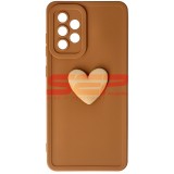 Toc silicon 3D Cartoon Samsung Galaxy A52 / A52 5G Brown Heart