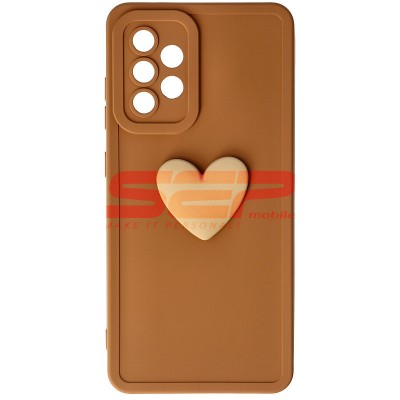 Toc silicon 3D Cartoon Samsung Galaxy A52 / A52 5G Brown Heart foto