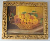 "Cos cu fructe" ulei pe carton