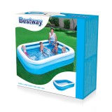 Piscina gonflabila dreptunghiulara Bestway, 262 x 175 x 51 cm, 778L, alb/albastru