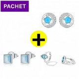 Pachet promo cercei din argint star + cercei opal colour + cercei blue eye