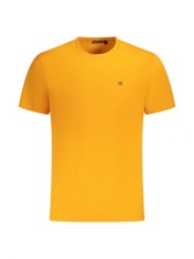 Tricou barbati, cu logo brodat, Regular fit, Portocaliu (Marime: M) foto