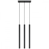 Lampă Suspendată Pastelo Negru Oțel 3 Becuri Tub Modern De Interior