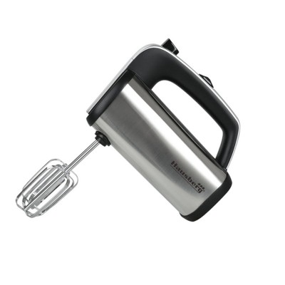 Mixer de mana Hausberg, 400 W, 220 V, 5 viteze, motor cupru, functie turbo, accesorii incluse, Negru/Argintiu foto