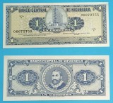Nicaragua 1 Cordoba 1968, Bancnota UNC, Seria B, Conquistador, P#115