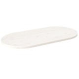VidaXL Blat de masă, alb, 100x50x2,5 cm, lemn masiv de pin, oval