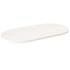 vidaXL Blat de masă, alb, 100x50x2,5 cm, lemn masiv de pin, oval 824361