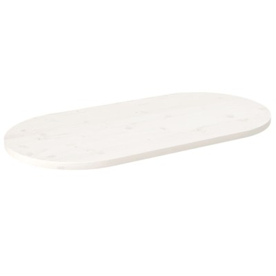 Gossi blat de masa, alb, 100x50x2,5 cm, lemn masiv de pin, oval foto