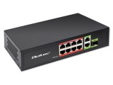 Switch Ethernet QOLTEC 52297, 10 porturi RJ45 + 1 port SFP, IEC C13, negru