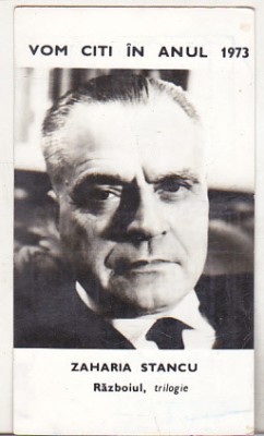 bnk cld Calendar de buzunar 1973 Editura Eminescu Zaharia Stancu foto