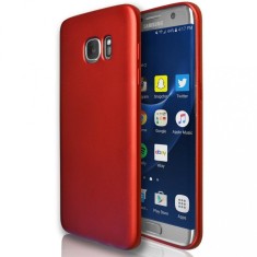 Husa protectie pentru Samsung Galaxy S7 Edge, Rosu, Fullbody fata-spate, folie de protectie gratis