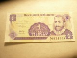 Bancnota 1 Centavo NICARAGUA , NC ,usor pliu pe un colt