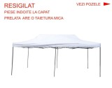 Cort tip pavilion pliabil Breckner Germany 3x6 m ALB, inaltime reglabila, cadru metalic vopsit electrostatic, acoperis poliester impermeabil, sistem