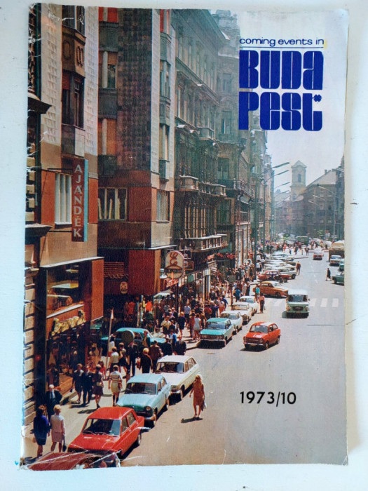 Revista turistica Coming events in Budapest 1973/10, germana, engleza, franceza
