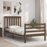 VidaXL Cadru de pat cu tăblie, maro miere, 90x200 cm, lemn masiv