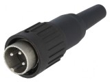 Conector DIN mufă tată PIN 3 drept pe cablu lipire 300V 5A