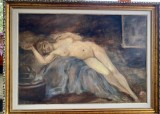 Tablou autentic - Nud semnat indescifrabil, Ulei, Impresionism