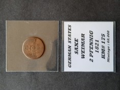 2 Pfennig 1821, Statele Germane (Saxe Weimar) - A 3986
