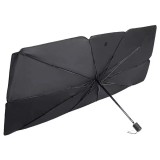 Parasolar Auto Pliabil pentru parbriz masina, NEVERMORE, in Forma de Umbrela, Rezistent UV, 115 x 65 cm, Negru