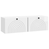 vidaXL Oglindă TV montată pe perete Alb foarte lucios 98 x 31 x 30 cm 898219