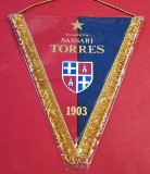 Fanion fotbal - POLISPORTIVA SASSARI TORRES (Italia) - folie de protectie si dimensiuni mari 36x26 cm