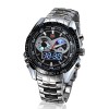 Ceas Barbatesc TVG Fashion LED Argintiu, Sport-Elegant, Digital Analog, Alarma, Data, Quartz, Curea Metalica