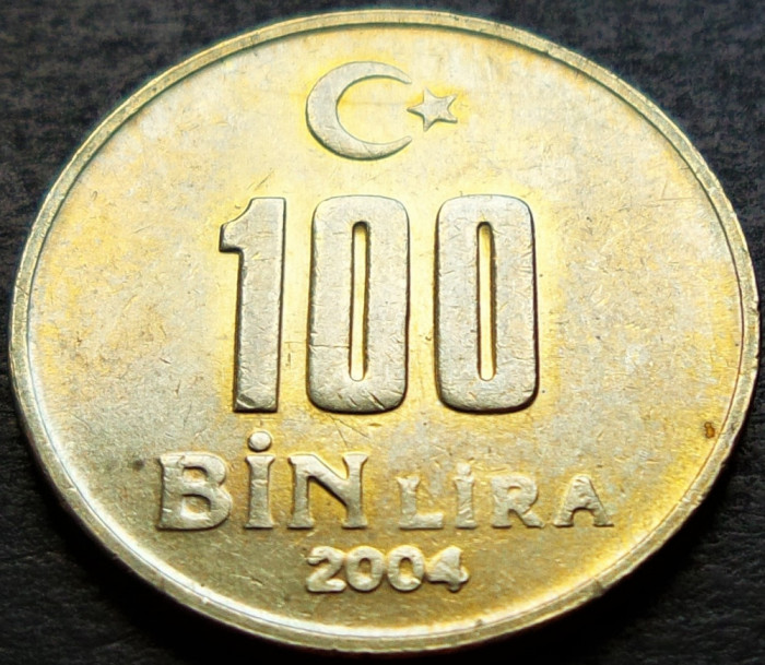 Moneda 100 LIRE - TURCIA, anul 2004 * cod 2625 B