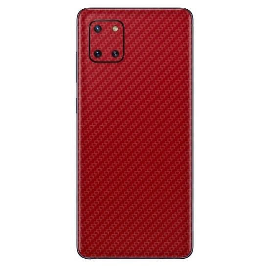 Set Folii Skin Acoperire 360 Compatibile cu Samsung Galaxy Note 10 Lite (Set 2) - ApcGsm Wraps Carbon Geranium Red