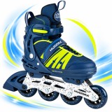 Role Hudora , Inline Comfort,culoare albastru-galben inchis,dimensiune reglabila 29-34