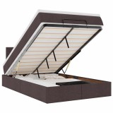 Cumpara ieftin Cadru de pat otoman cu saltea tesatura maro inchis 120x190 cm