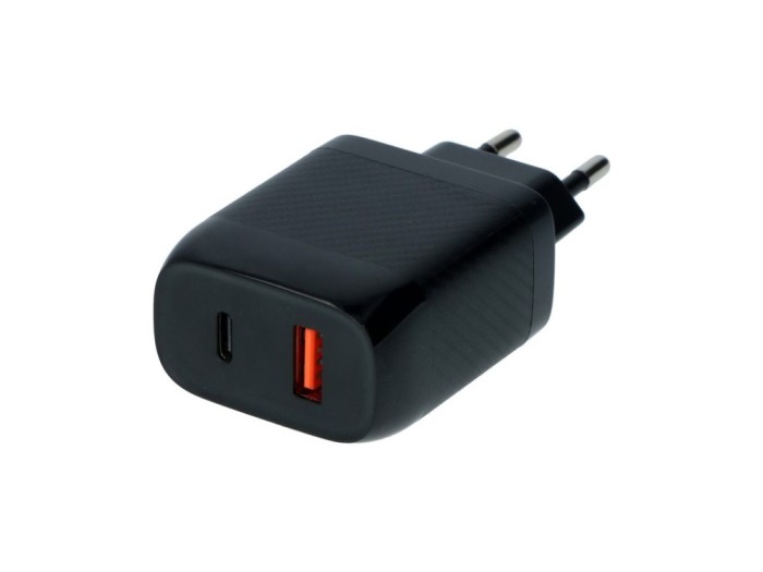 Incarcator priza retea, cu iesire 1x USB si 1x Type-C, cu protectie supraincalzire, suprasarcina (517078)