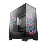 Carcasa deepcool cg580 4f mid tower argb negru tempered glass+abs+sgcc sloturi expansiune 7 drive bays: