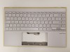 Carcasa superioara cu tastatura palmrest Laptop, Asus, ZenBook 14 UM425I, UM425IA, 90NB0RT2-R31UI1, 90NB0RT2-R31UI0, UX425IA-2P, iluminata, argintie,